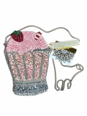 Viral Trendy Whimsy Hand Beaded Pink Strawberry Milkshake Bag from India to You